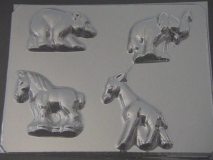 627 Safari Animals Chocolate Candy Lollipop Mold